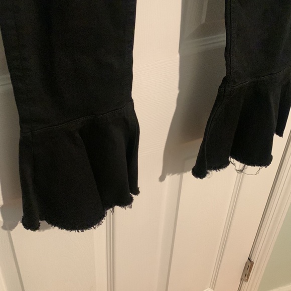 MOTHER black jeans kick out crop size 26 small excellent raw edge denim - Picture 6 of 8